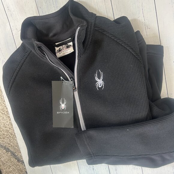 NWT MENS SPYDER quarter zip fleece lined snow ski jacket - Picture 2 of 2